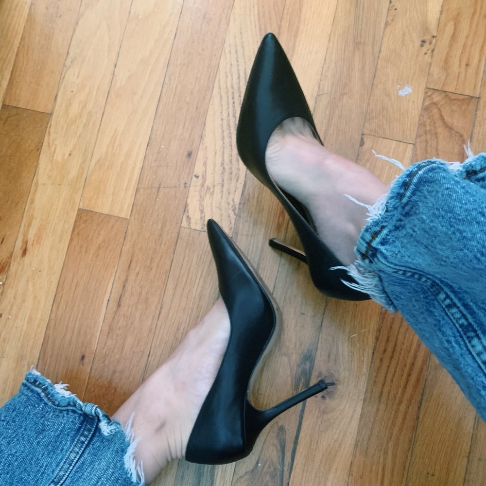 Black Pumps Heels Pointed Toe